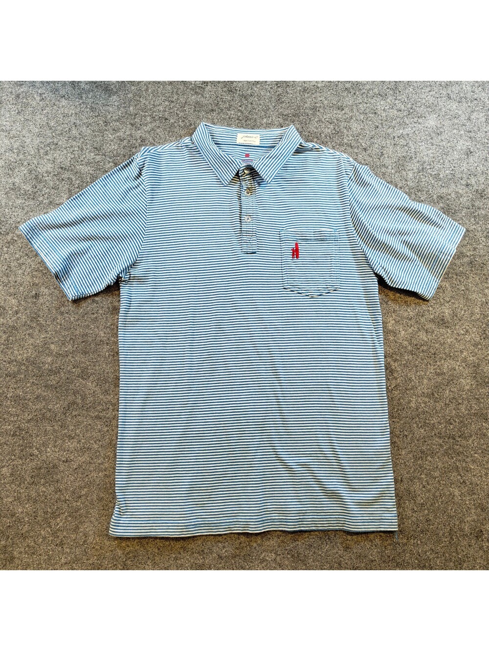 johnnie-O Striped Polo Shirt Blue White Cotton Men’s Small (14)